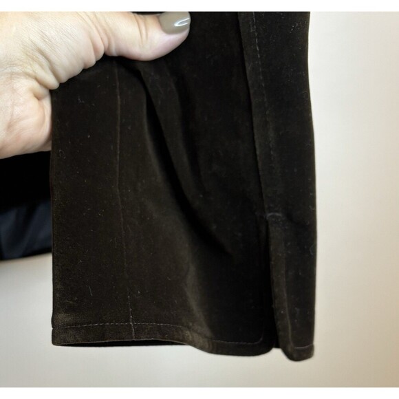 COMMENSE Velvet Lapel Short Blazer Women XL Chocolate Brown Crop Button Jacket - Picture 6 of 16